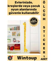 #Sticker Bebek Çocuk Odası Duvar Dekorasyonu Eğlenceli Cetvel Figürlü Şık Zürafa Boy Ölçüsü Sticker