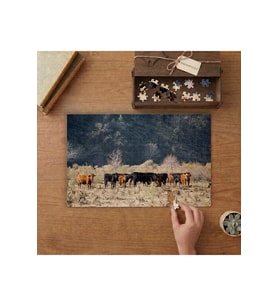 Büyükbaş Hayvanlar Tasarımı 240 parça Ahşap Puzzle Ahşap Kutuda MP00519