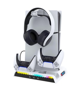 PS5 SLIM RGB SOĞUTUCU ÖZELLİKLİ ASKLIKLI ŞARJ DİKEY STANDI  IPEGA PG-P5S006 (Beyaz)