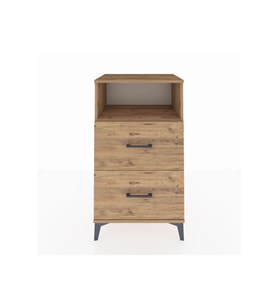 Hyperion Komodin Tek Raflı 2 Çekmeceli 60x44x106 Çam-Çam