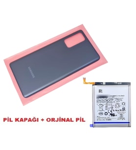 Tkgz Samsung Galaxy S20 FE Arka Pil Batarya Kapağı + PİL (CAM) SİYAH