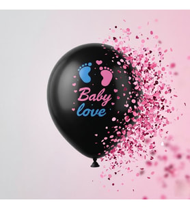 Pembe Konfetili Cinsiyet Balonu
