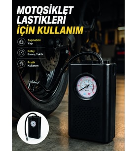 Araç Lastik Şişirme Pompası Taşınabilir Analog Basınç Göstergeli Hava Kompresörü