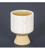 Euro Flora Motifli Yuvarlak Beton Saksı 12X19 cm