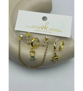 Vip 6'lı Gold Küpe - 25-vip165