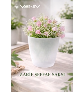 Dekoratif saksı 2L + Hediye Şeffaf Saksı