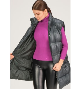 Z6732 DEWBERRY HK STYLE BAYAN YELEK-YEŞİL