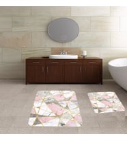 Banyo Halısı Ikili Klozet Takımı Kaymaz Tabanlı Banyo Paspas Takımı (Karışık)