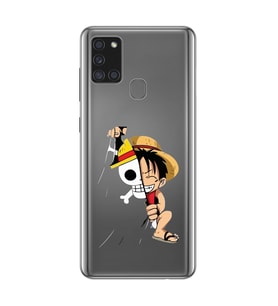 Samsung Galaxy A21S Uyumlu One Piece Luffy Tasarımlı Şeffaf Telefon Kılıfı