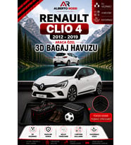 Renault Clio 4 2012 - 2019 Araca Özel 3D Bagaj Havuzu