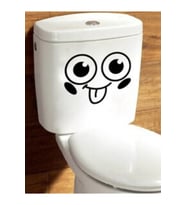 Banyo Duvar Sticker Basit Similing Yüz Desen Çıkarılabilir Tuvalet Sticker