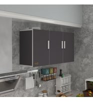Kenzlife hazır mutfak canna32 gri 060*120*32 mutfak banyo dolabı kapaklı raflı (Karışık)