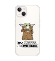 Iphone 14 Plus Uyumlu Yoda Coffee Tasarımlı Şeffaf Telefon Kılıfı