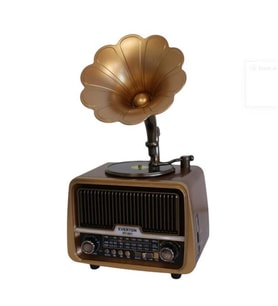Everton Rt-601 Gramafonlu Bluetooth Fm-Usb-Tf-Aux Şarjlı Nostaljik Radyo