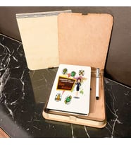 Coğrafya Öğretmeni Ahşap Kutulu Defter Kalem Set