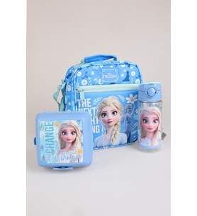 x Dekomus Lisanslı "Ice Queen Collection" Elsa Frozen Beslenme Çantası,Beslenme Kabı,500 Ml Matara Seti