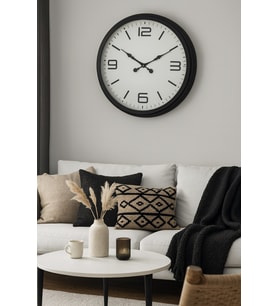 River World Duvar Saati Metal Dizayn Rengi Siyah 60 cm