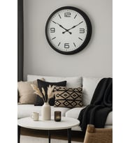 River World Duvar Saati Metal Dizayn Rengi Siyah 60 cm