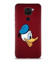 Xiaomi Redmi Note 9 Soft Premier Kapak Donald Duck-F Tasarımlı Silikon Kılıf - Mürdüm (Şeffaf)