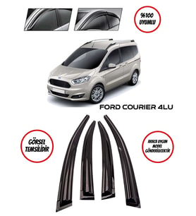 Ford Courier Cam Rüzgarlığı 4lü Takım  (Siyah)