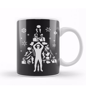 Pulp Fiction Christmas Tree Silhouette Kupa Bardak Porselen
