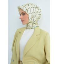 Armine Saf İpek Sura Eşarp-2026 İlkbahar-Yaz- 953800D (Mavi-Krem)