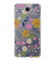 Huawei Y7 2017 Uyumlu Kapak Flowers Tasarımlı Şeffaf Silikon Kılıf