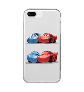 Iphone 7 Plus ve 8 Plus Uyumlu Mcqueen ve Sally Tasarımlı Şeffaf Telefon Kılıfı