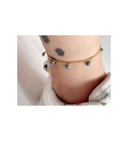 GOLD RENK NAZAR BONCUKLU ÇELİK HALHAL 19+7 CM ACR2200