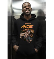 Fire Fist Ace Baskılı Unisex Oversize One Piece Anime Karakter Hoodie