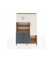 Hyperion Dolap 8 Raflı 4 Çekmeceli 3 Kapaklı 132x44x195 Çam-Aytaşı/Antrasit