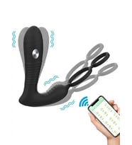 Fastieshop Telefon Kontrollü Şoklu Penis Halkalı  Vibratör (Siyah)