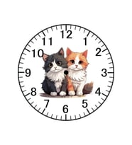 Kedi Model Duvar Saati - Kedili Saat (Çok Renkli)