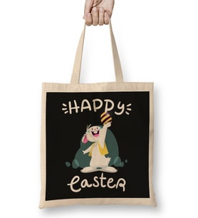 Happy Easter Bez Çanta Uzun Saplı