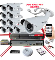 10' lu 5 MP 1940P Sensör 6 Megapiksel Sony Lens Metal Kasa IP Güvenlik Kamerası Seti_BS 748IP