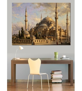 İstanbul Sultanahmet Camii Tarihi Görünüm Dekoratif Kanvas - Mdf Ahşap Tablo