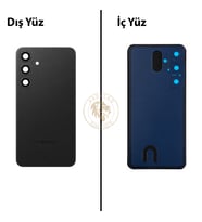 Samsung S24 Plus Siyah Arka Pil Kapağı Batarya Kapağı Lazer Kesim Back Cover