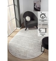 Konfor Jasmine 1452 Oval Krem Bej Modern Dokuma Saçaklı Halı Mutfak Salon Oturma Odası Halısı