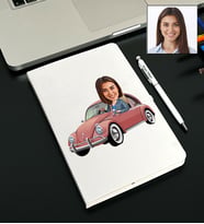 Kişiye Özel Vosvos Tasarımlı Karikatürlü Beyaz Defter Kalem Seti 60