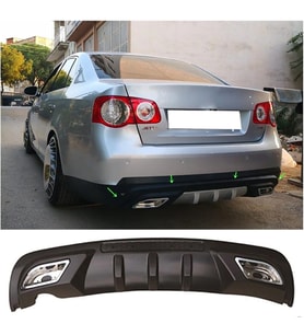 Vw Jetta Mk5  Difüzör Difizör Siyah + Kare Egzoz Görünüm C Tip