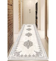 Dijital Baskılı Kaymaz Taban Yıkanabilir Modern Yolluk Ve Koridor Halısı NDU-SD-1125 (Krem)