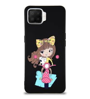 Oppo A73 Soft Premier Kapak Vespagirl Tasarımlı Silikon Kılıf - Siyah (Şeffaf)