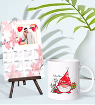 BK Gift Kişiye Özel Yılbaşı Tasarımlı Kupa Bardak ve 13x18cm Fotoğraf Kartlı Şövaleli 2024 Takvim Hediye Seti-23