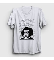 Presmono Unisex Beyaz Formulas Scientist Albert Einstein T-Shirt 333783tt