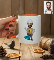 Kişiye Özel Karikatürlü İnşaat Mühendisi Kupa Bardak Mühendisler Günü Hediyesi