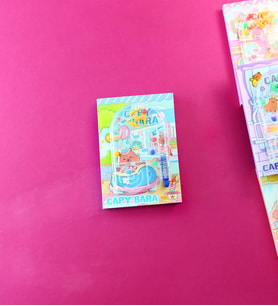 Capybara Temalı Mini Oyun Kapaklı Defter (Mavi)