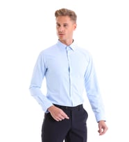 Hatemoğlu Mavi Comfort Fit Pamuklu Gömlek