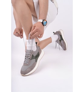 Muggo SVENSON Kalın Taban Bağcıklı Hakiki Deri Erkek Günlük Sneaker Spor Ayakkabı