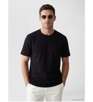 LCWAIKIKI Classic Siyah Regular Fit Dry Touch Kalın Kumaş Tişört /03