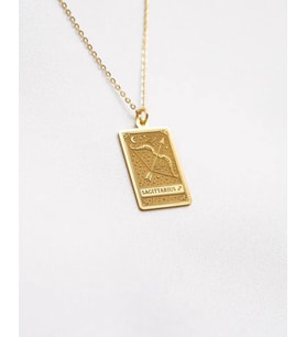 Kişiye Özel Yay Burcu Tarot Kart Kolye 925K Gümüş (Gold)